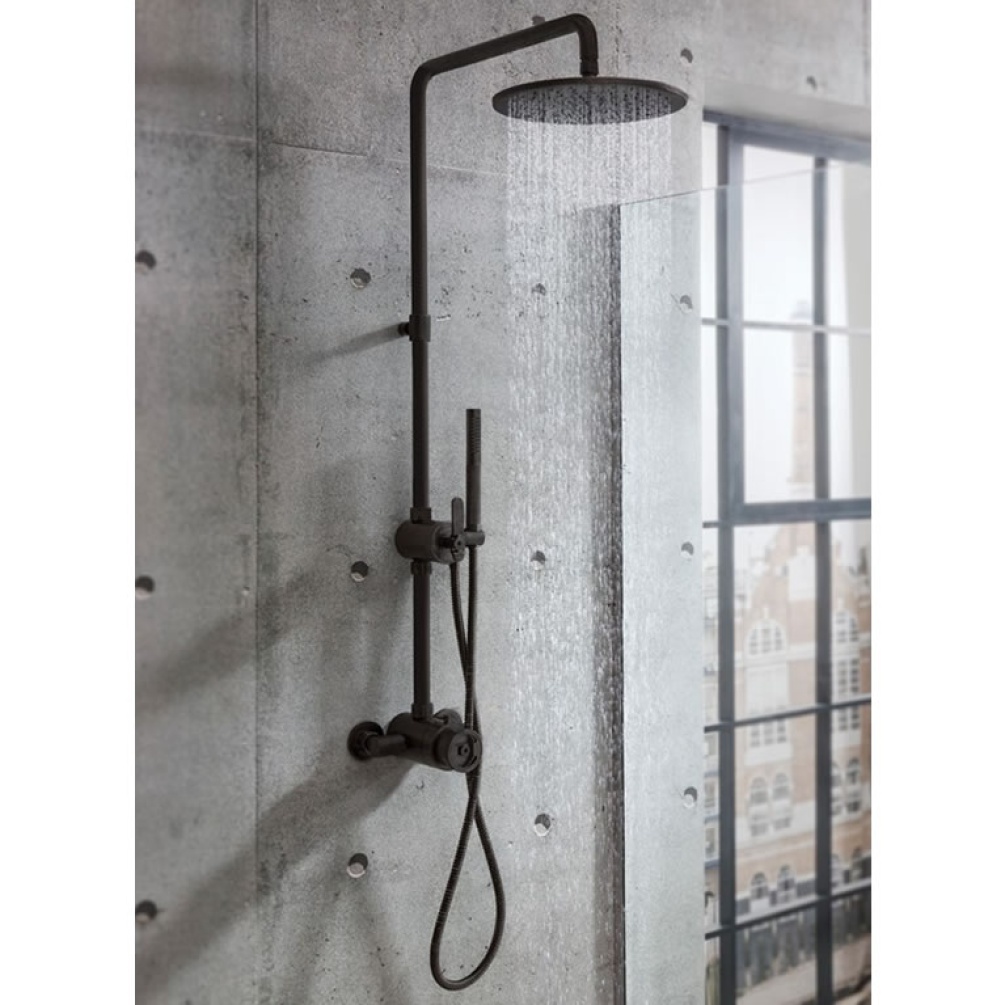 Lifestyle image of Crosswater UNION Matt Black Exposed Shower Column
